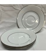 Noritake Ranier (6909) Set of 3 Saucers/Plates Japan White Floral Platin... - $186.04 MXN