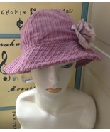 80s Does 40s! Corduroy Bucket Hat NWOT Rose Pink Flower Pin O/S - $24.99