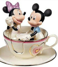 Lenox Disney Mickey&#39;s Teacup Twirl Figurine Minnie Mouse Mad Tea Party Ride NEW - £150.21 GBP