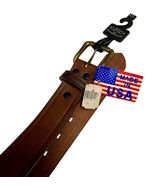 R.G. Bullco Leather Belt Full Grain Cowhide Brown Size 40 Vintage Made I... - $23.76