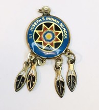 ST JOSEPH INDIAN SCHOOL NATIVE AMERCIAN PENDANT CHARM METAL &amp; FEATHERS 1... - $9.00