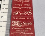 Matchbook Cover Martine’s Confederate Cooking Yankee Style  Panama, FL. gmg - $12.38