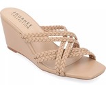 Journee Collection Women Wedge Heel Strappy Slide Sandals Baylen Size US... - $26.73