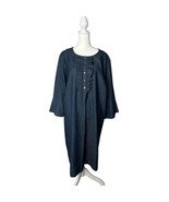 Draper James Denim Midi Dress 3/4 Sleeve Ruffle Button Size 20 - $28.05