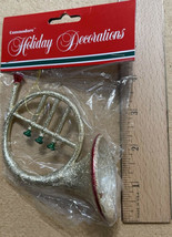 Commodore Holiday Christmas Decoration French Horn Handcrafted ORNAMENt - $9.32 CAD