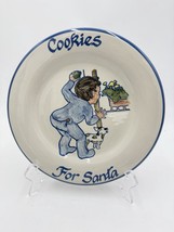 Louisville Stoneware Kentucky Pottery Cookies For Santa Plate 9” Blue Ri... - $31.50