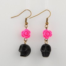 Halloween Earrings Gothic Calavera Sugar Skull Jewelry Day of the Dead Dangle * - £6.25 GBP