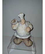 Vintage Terracotta Hand Painted Italian Chef Figurine Statue Figure 10&quot; ... - $17.59