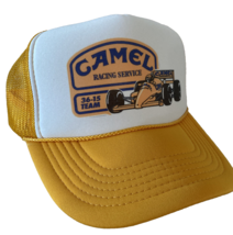 Vintage Camel Racing Hat Trucker Hat Racing snapback Yellow Unworn Adjustable - £11.24 GBP