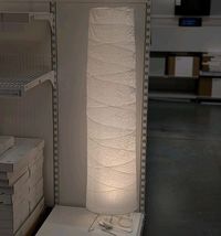 Ikea VICKLEBY Floor Lamp White/handmade Rice Paper 54" New Open Box 404.... - $35.63