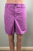 Old Navy Women&#39;s Purple Berry Flat Front Chino Everyday Shorts Size 12 - £14.78 GBP