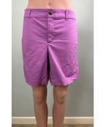 Old Navy Women&#39;s Purple Berry Flat Front Chino Everyday Shorts Size 12 - £14.70 GBP