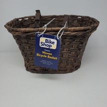 Bike Shop Woven Bike Basket with Straps, Brown, Easy Install Weather Res... - $18.19
