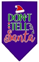 Don&#39;t Tell Santa Screen Print Bandana Purple Size Large - £8.72 GBP