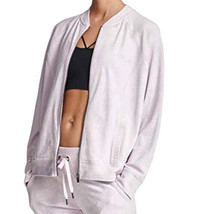 DKNY Womens Activewear Sport Velour Logo Print Bomber Jacket Size Medium, Pink - £47.14 GBP