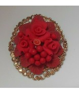 Vintage Carved Floral/Leaves Dress/ Scarf Clip - $61.80 CAD