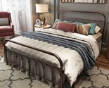 Wrought Iron Double Bed Frame In Antique Brown In Full Size With Metal B... - $139.97