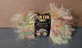 Lion Brand Yarn Fun Fur Eyelash Yarn 64 Yards 1.75oz Varigated Caribbean - $9.50