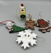 Ornament Bundle Gingerbread Snowflake Avon Teddy Mouse Tree About 3.25 ins. - £21.02 GBP