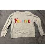 Shiraleah Chicago Gray Crewneck Sweatshirt FESTIVE Chenille Letters Wome... - €15,86 EUR