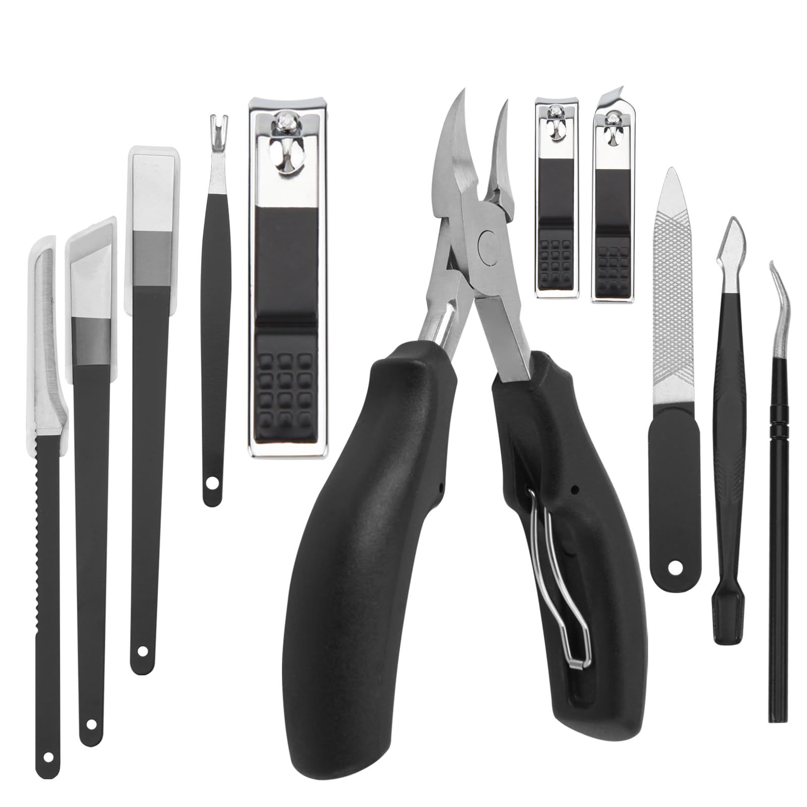 Fingernail and Toenail Nail Clippers for Thick and Ingrown Nails, 11 Pieces Man