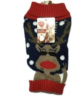 Pet Central Winter Dog Sweater Jacket Size XS, Red, Rudolph in Sunglasses, 8&quot; - £5.30 GBP