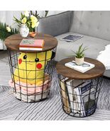 2pc Nesting End Tables with Storage Metal Basket Side Table for Home Liv... - $89.09