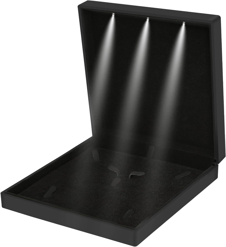 Large Velvet Jewelry Set Gift Box, Necklace Box with LED Light, Elegant Velvet G Item image 5