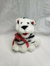 Hallmark White Tiger Stuffed Animal Plush 6&quot; Hearts - £10.98 GBP
