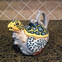 Sea Turtle Teapot Ceramic by Blue Sky and Heather Goldminc Kitchen Tea Pot Decor - £53.14 GBP