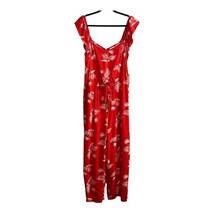 Jumper Womens 2XL Red Tropical Wide Leg Cropped Sleeveless Vacation Beac... - $30.31
