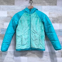 The North Face Reversible Perseus Fleece Puffer Jacket Blue Green Girls ... - $49.49