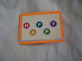 Happy, Happy Birthday Card, Handcrafted scrap happy card - $4.95