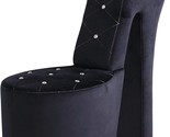 High Heel Velvet Shoe Chair With Crystal Studs, Black - $438.99