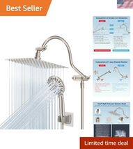 All Metal Shower Head, 10'' High Pressure Rainfall Shower Head/Handheld ... - $163.34