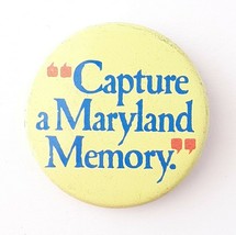 Vintage Maryland Travel Souvenir Capture A Maryland Memory Button Pin US State - £7.66 GBP