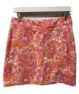 Kate Hill Skort Skirt Pink Floral Cotton Print Front Wrap Golf Women’s S... - $18.90 CAD