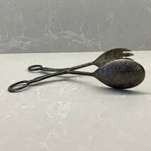 VINTAGE   Ornate Silver Plate Floral Scissor Pastry Tongs Dessert - $0.98
