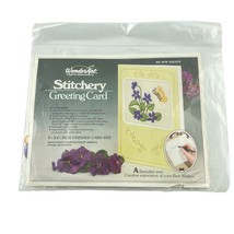 Wonderart Stitchery Greeting Card Kit 5979 Embroidery Violets Butterfly - $24.44