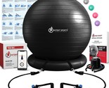 Yoga Ball Chair  Stability Ball With Inflatable Stability Base &amp; Resista... - £60.89 GBP
