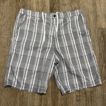 Valor Mens Board Shorts ~ Sz 36 ~ Gray ~ Plaid - $13.49