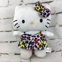 Hello Kitty 11” Plush Doll Rainbow Cheetah Print Outfit Stuffed Animal S... - $14.84