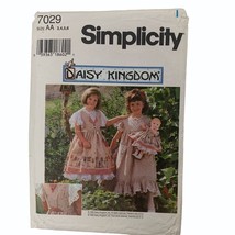 Simplicity 7029 0667 Daisy Kingdom Pinafore, Dress and Doll Clothes Pattern Sz 3 - £6.93 GBP
