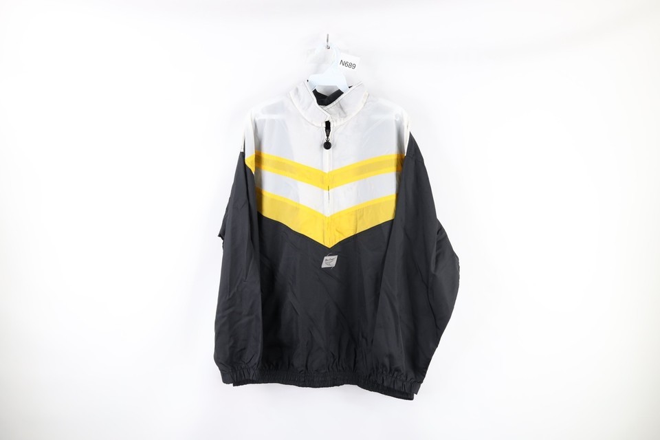 Vtg 90s Streetwear Mens Large Reflective Color Block Half Zip Windbreake... - $34.60