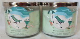 Bath &amp; Body Works 3-wick Scented Candle Lot Set Of 2 Kiwi Starfruit Cooler - £49.92 GBP