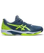 ASICS Men&#39;s Solution Speed FlyteFoam 2 Tennis Shoes Steel Blue/Green Siz... - $1,627.39 MXN