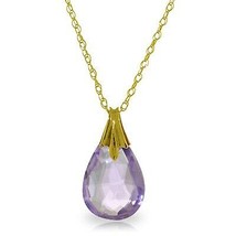 3 Carat 14K Solid Yellow Gold Strive To Be Natural Amethyst Necklace 14&quot;-24&quot;  - £155.90 GBP