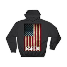 GARCIA Family Name : Gift Hoodie American Flag Name USA United States Personaliz - £28.76 GBP