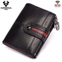 HUMERPAUL  Leather Mens Casual Wallet RFID Blocking Credit Card Holder with Zipp - £82.52 GBP