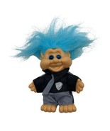 I.T.B. Troll Doll 1991 Blue Hair Eyes Rare Clothes Grey Tie Badge 5&quot; Police - £14.15 GBP